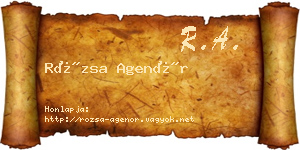 Rózsa Agenór névjegykártya